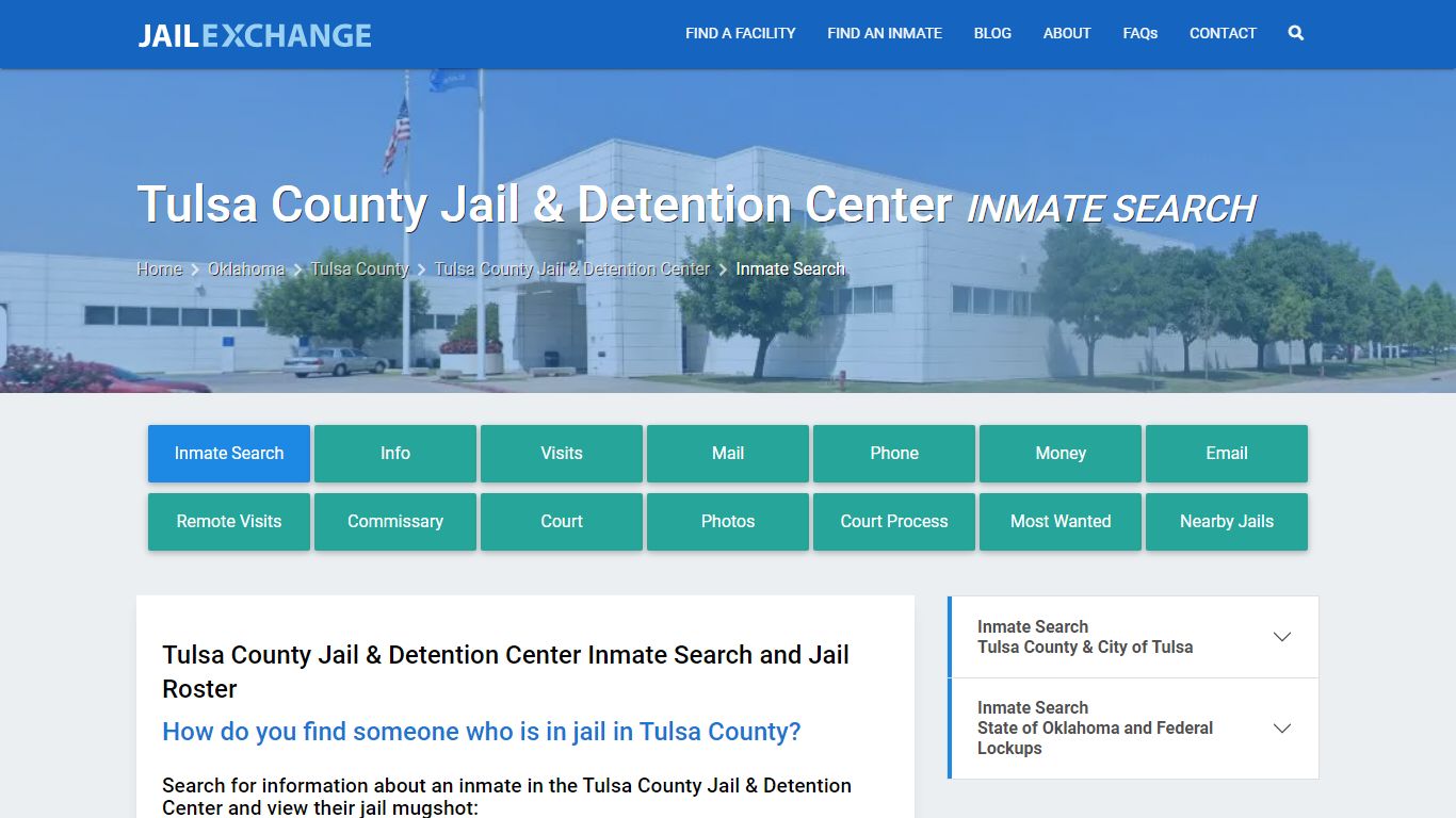 Tulsa County Jail & Detention Center Inmate Search